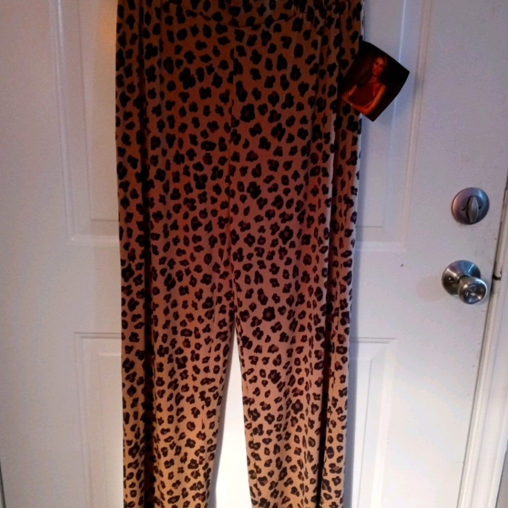 IMAN NWT Palazzo Pants Animal Print Med. Sz